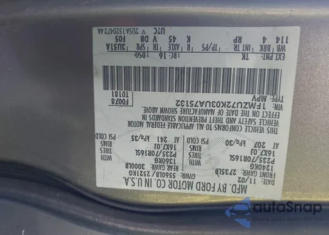 2003 Ford Explorer Xls z USA, uszkodzony, nr VIN 1FMZU72K03UA75132